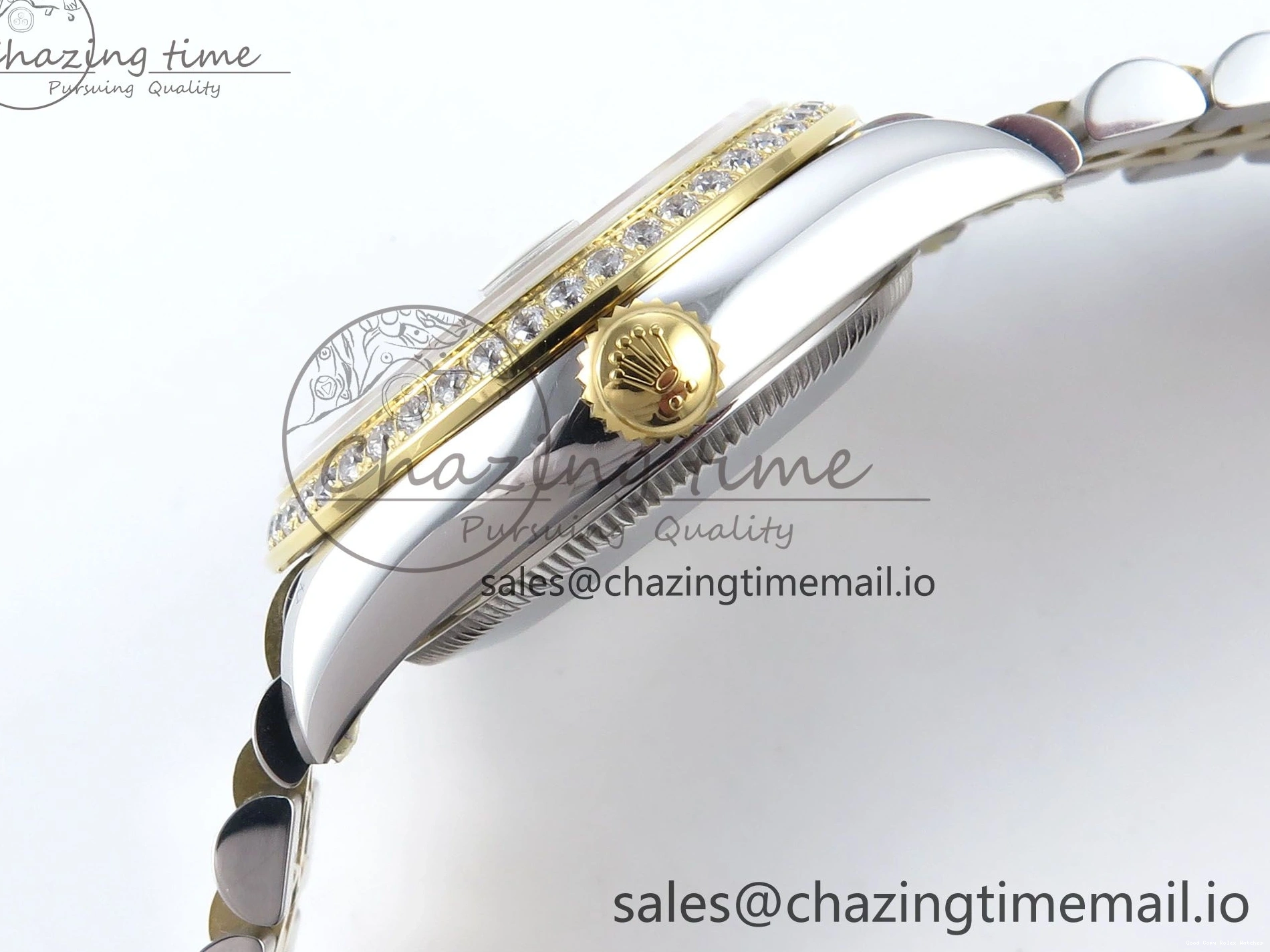 Good Copy Rolex Watches Bezel on Dial ARF Bracelet Best Snug 409 Edition Diamonds DateJust Jubilee ETA YG 1:1 Brown 904L SS Diamonds 31 278383RBR Steel 1222